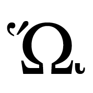 Greek Capital Letter Omega With Dasia And Oxia And Prosgegrammeni