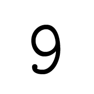 Mathematical Monospace Digit Nine