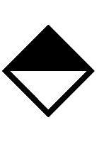 Diamond With Top Half Black