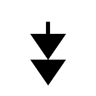 Downwards Two-Headed Arrow With Triangle Arrowheads