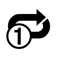 Clockwise Rightwards And Leftwards Open Circle Arrows With Circled One Overlay
