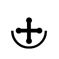 Cross Pommee With Half-Circle Below