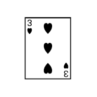 Playing Card Three Of Hearts