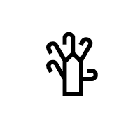 Signwriting Hand-Flat Five Fingers Spread Bent