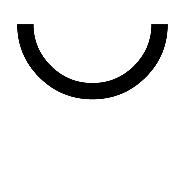 Top Justified Lower Half White Circle