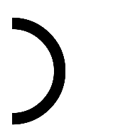 Left Justified Right Half White Circle