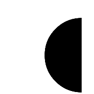 Right Justified Left Half Black Circle
