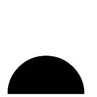 Bottom Justified Upper Half Black Circle