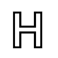 Outlined Latin Capital Letter H