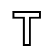 Outlined Latin Capital Letter T