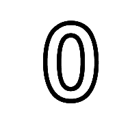 Outlined Digit Zero