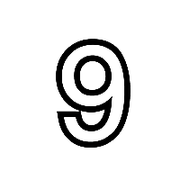 Outlined Digit Nine